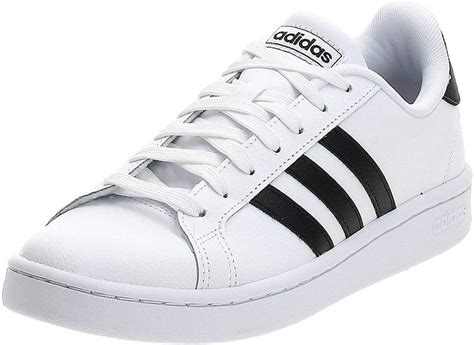 adidas turnschuh herren halbhoch weiß mit schwarzeb streifen 80er look|Weiße Sneakers .